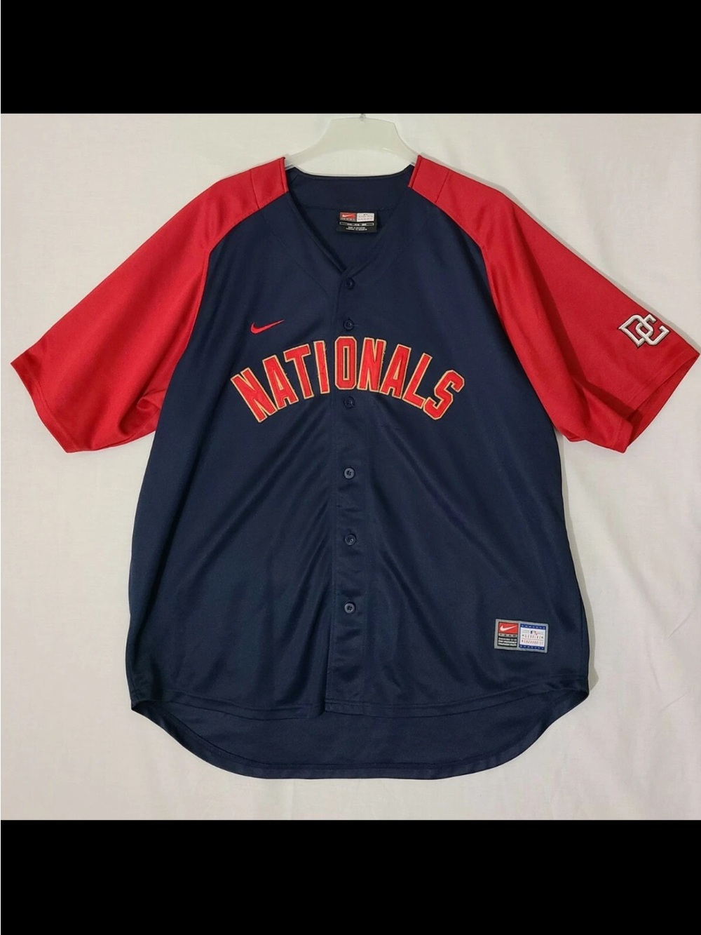 Nike Mens Nationals Baseball Jersey - Navy & Red XL